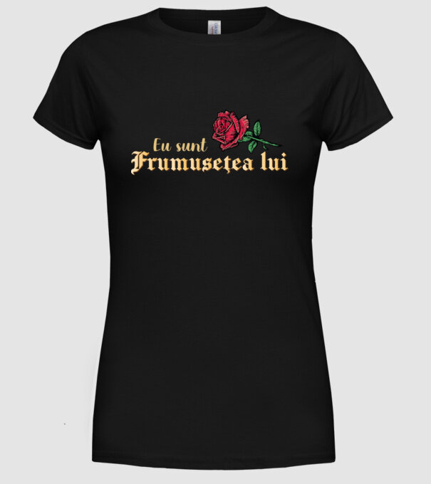 eu sunt frumusețea lui model negru pe tricou