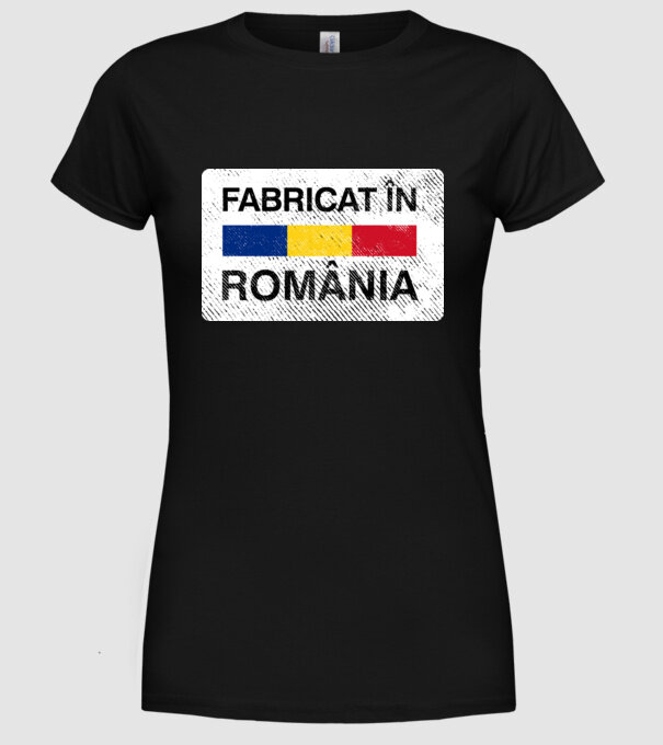 Fabricat în România model negru pe tricou