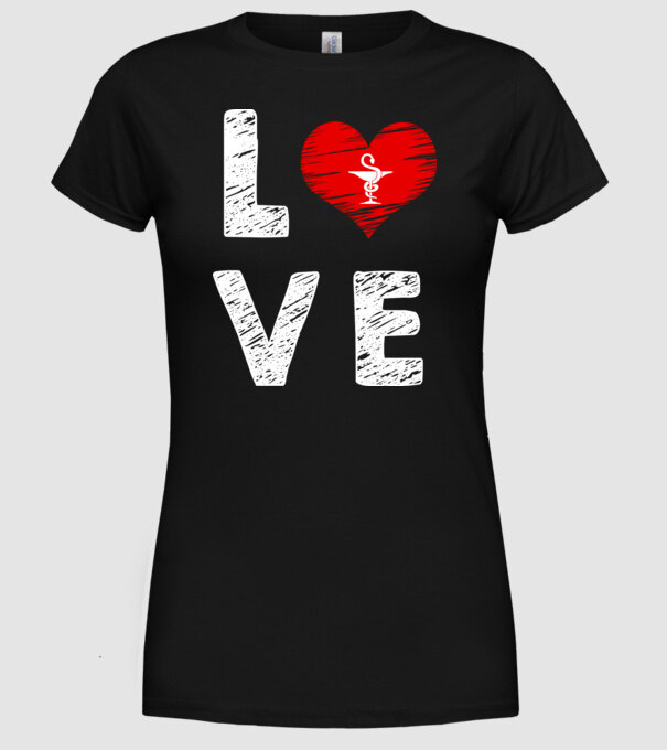 Farmacist love model negru pe tricou