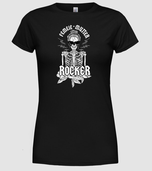 femeie - mutter - rocker model negru pe tricou