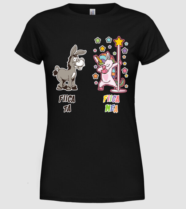 fiica ta - fiica mea model negru pe tricou