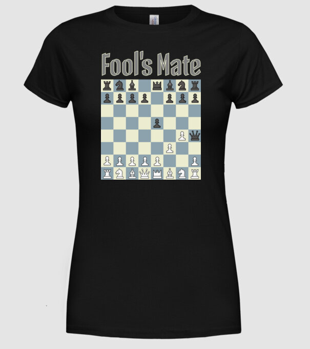 fool's mate model negru pe tricou