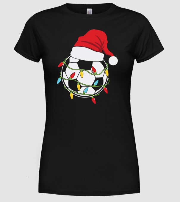 Football christmas model negru pe tricou