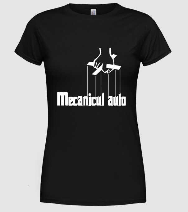 Mecanicul auto model negru pe tricou