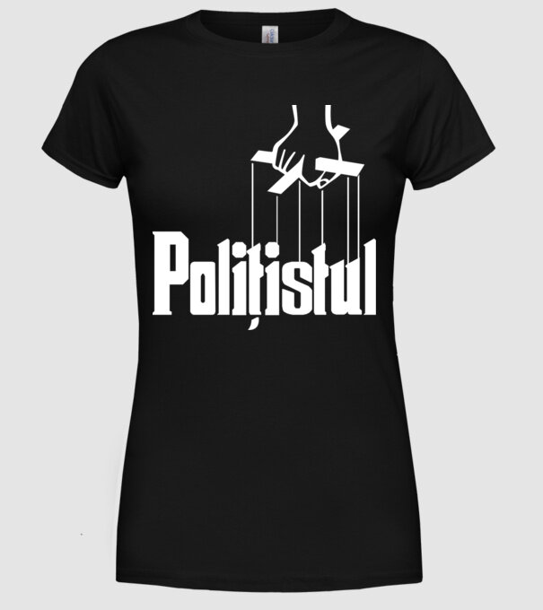 Polițistul model negru pe tricou