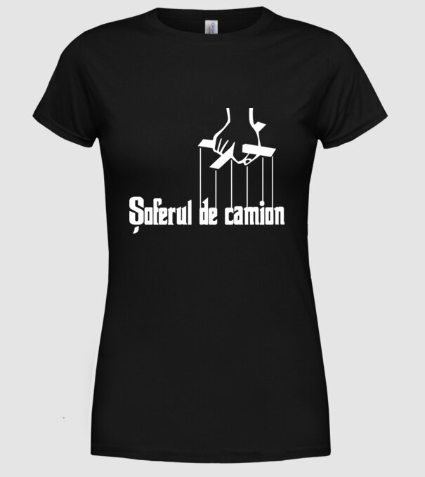 Șoferul de camion model negru pe tricou