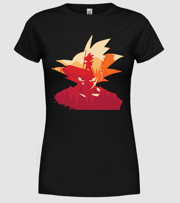 goku head model negru pe tricou