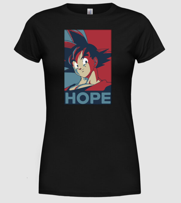 goku hope dragonball model negru pe tricou
