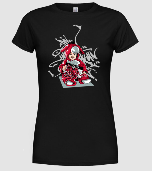 Graffiti model negru pe tricou