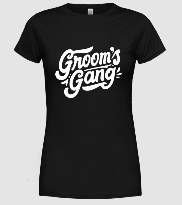 Grooms Gang model negru pe tricou
