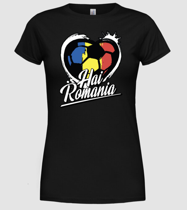 Hai romania heart model negru pe tricou