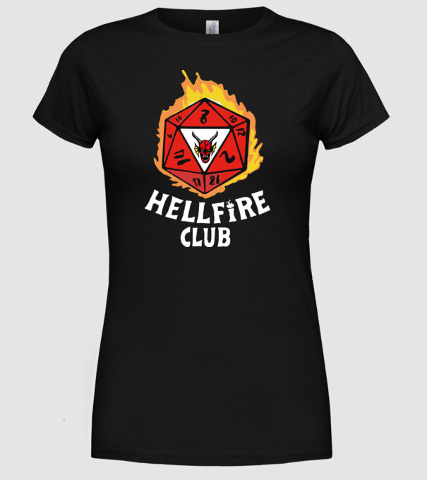 hellfire club roll dice model negru pe tricou