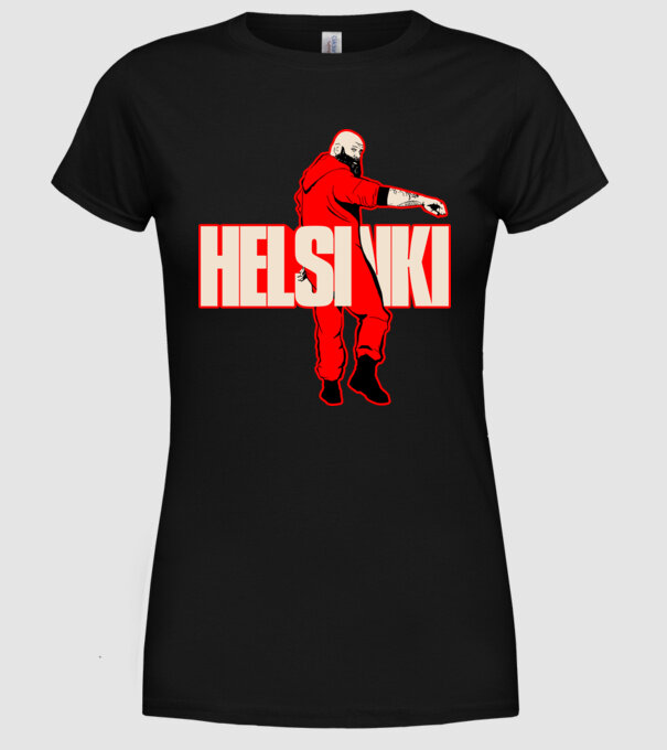 helsinki la casa de papel model negru pe tricou
