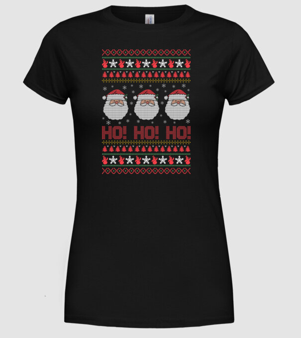 Ho-Ho-Ho model negru pe tricou
