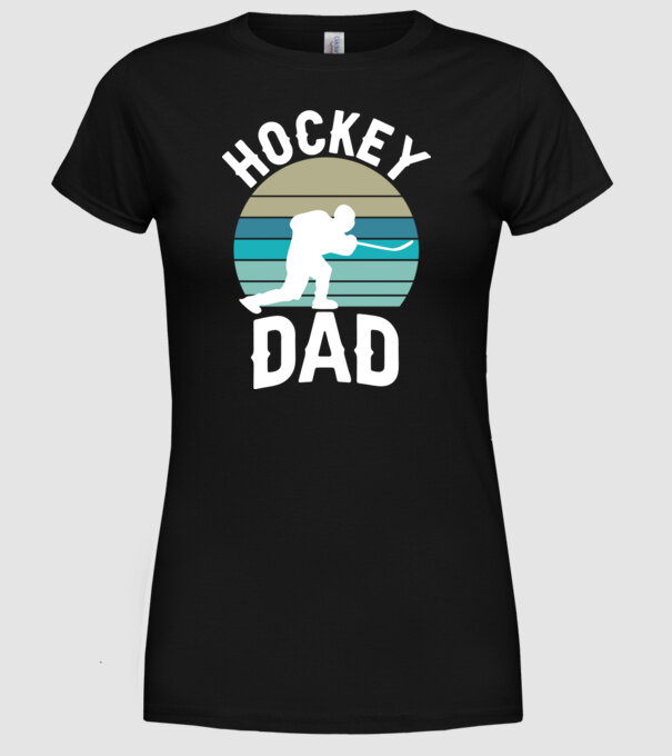 Hockey dad model negru pe tricou