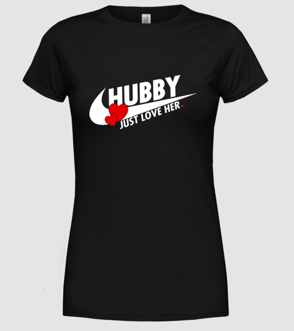 Hubby Just love her alb model negru pe tricou