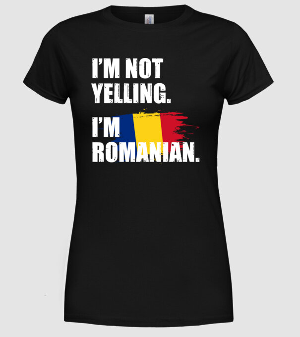 I'm not yelling model negru pe tricou