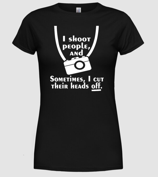 I shoot people model negru pe tricou