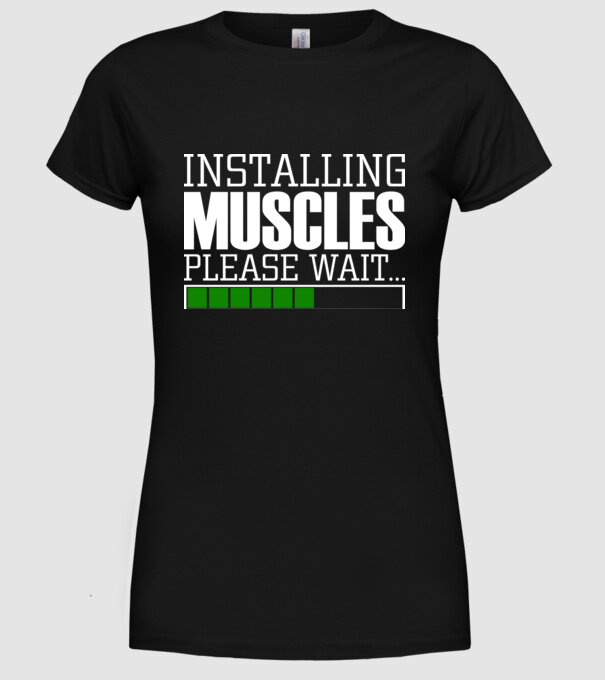 Încărcare mușchi în curs model negru pe tricou