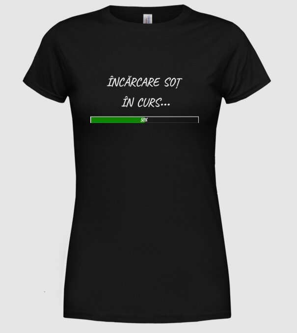 încărcare soț în curs model negru pe tricou