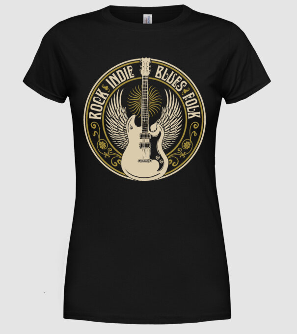 Indie rock model negru pe tricou