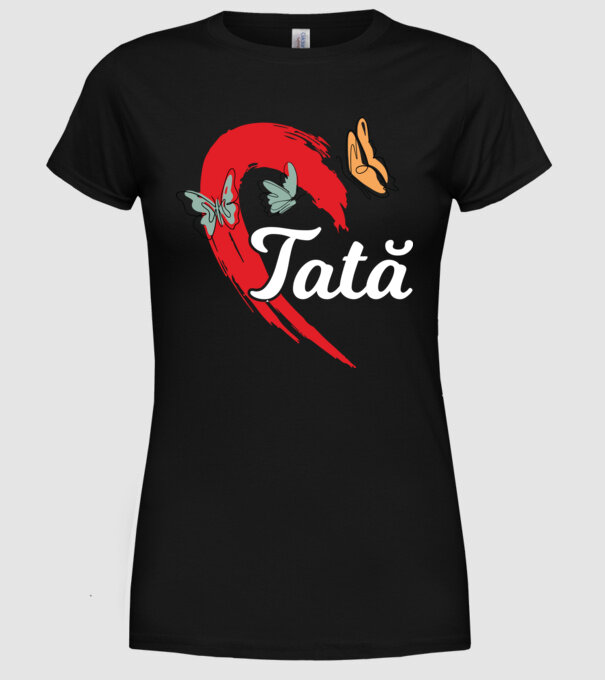 Tată model negru pe tricou