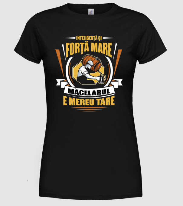 Inteligență și forță mare, barmanul e mereu tare model negru pe tricou
