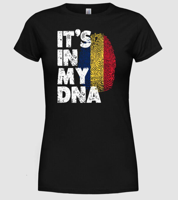 its in my dna model negru pe tricou
