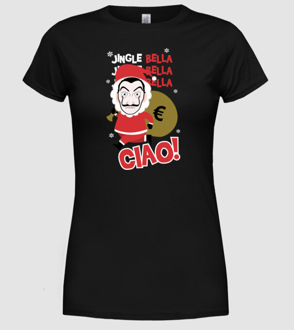 jingle bella christmas la casa de papel model negru pe tricou