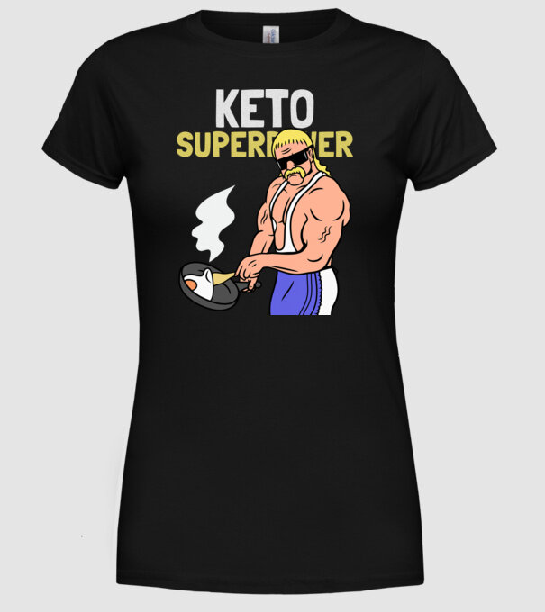 KETO SUPERPOWER model negru pe tricou