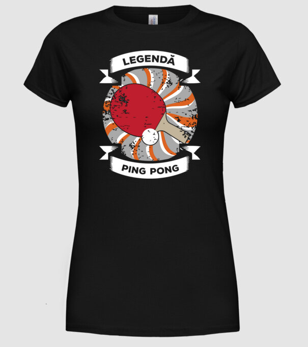 legendă Ping Pong model negru pe tricou