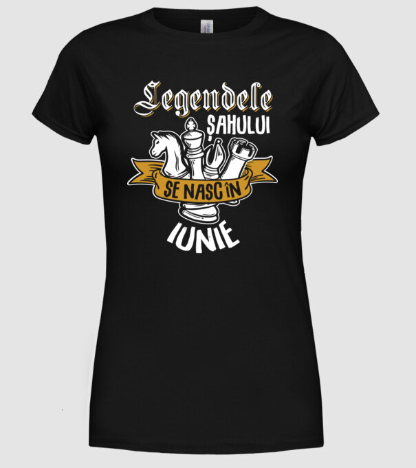Legendele șahului se nasc în iunie model negru pe tricou