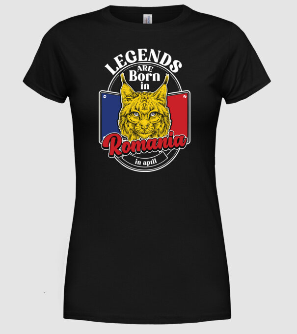 Legends are born in România april model negru pe tricou