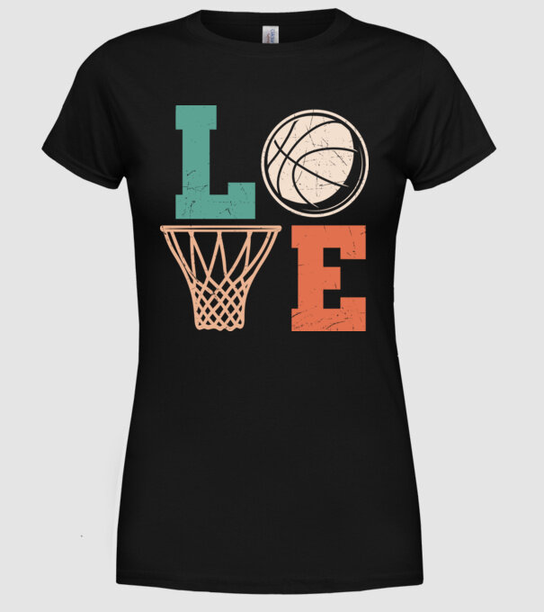LOVE basketball model negru pe tricou