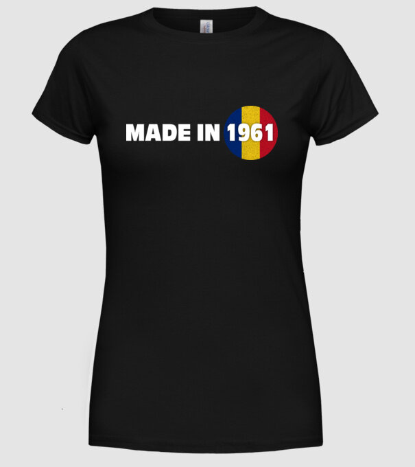 made in 1961 retro vintage model negru pe tricou