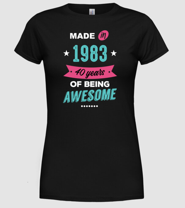 MADE IN 1983 model negru pe tricou