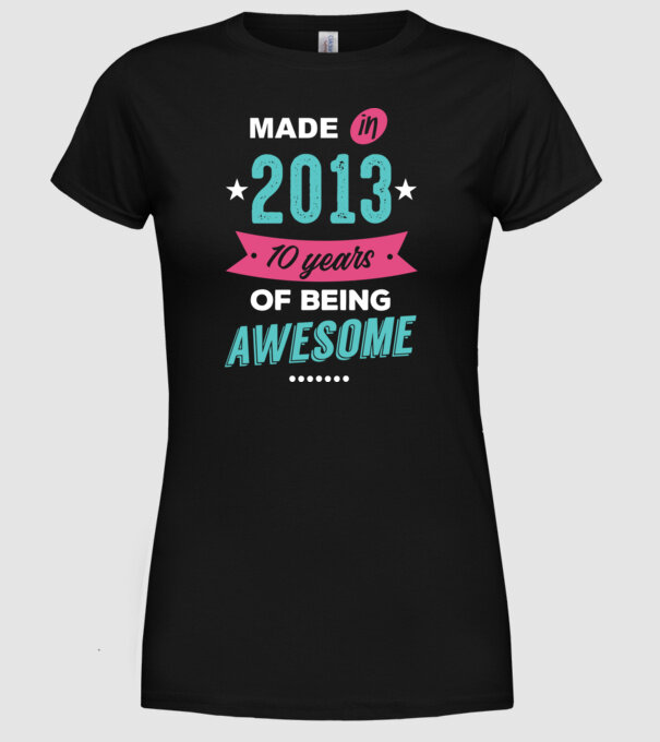 Made in 2013 model negru pe tricou