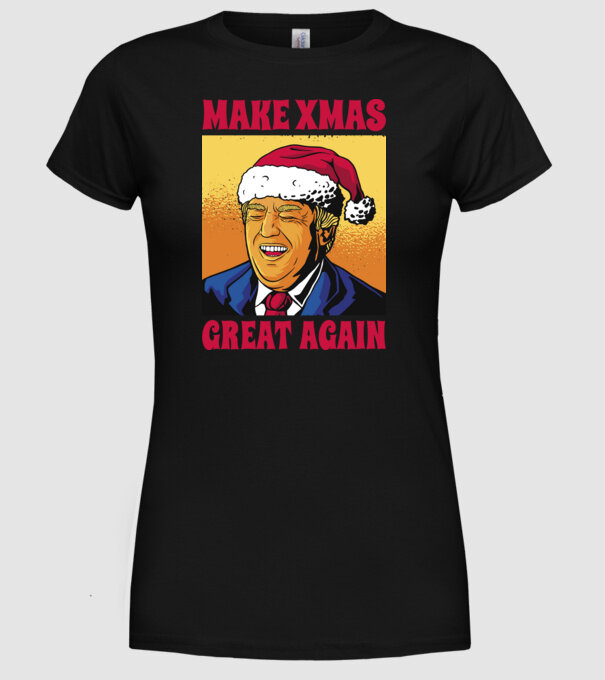 Make Xmas great again model negru pe tricou