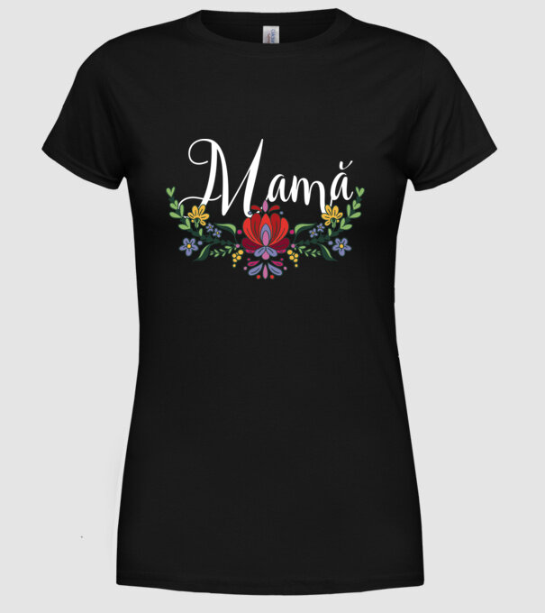 Mamă model negru pe tricou