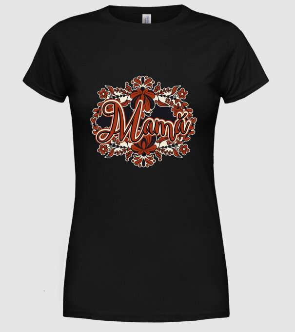 Mamă model negru pe tricou
