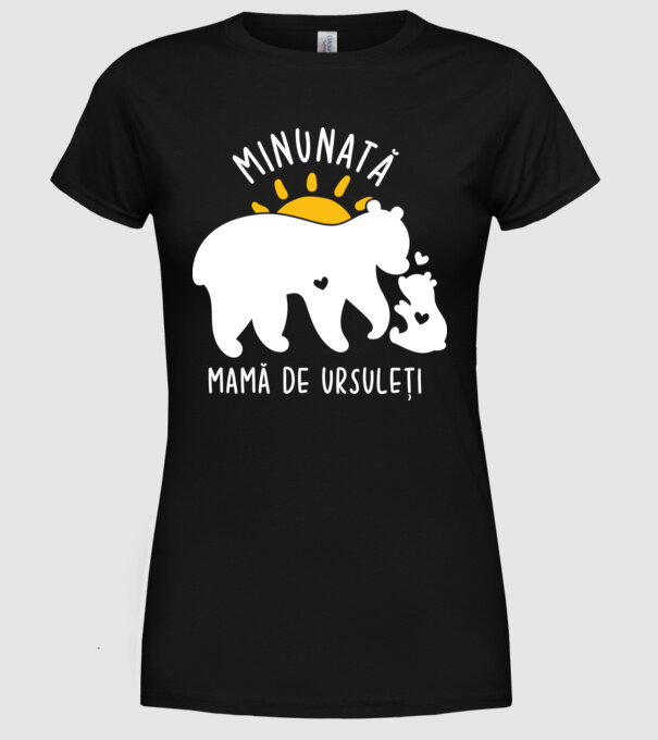 Minunată mamă de ursuleți model negru pe tricou