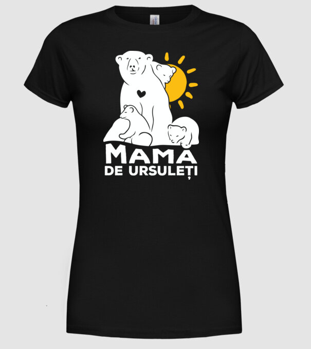 Minunată mamă de ursuleți model negru pe tricou