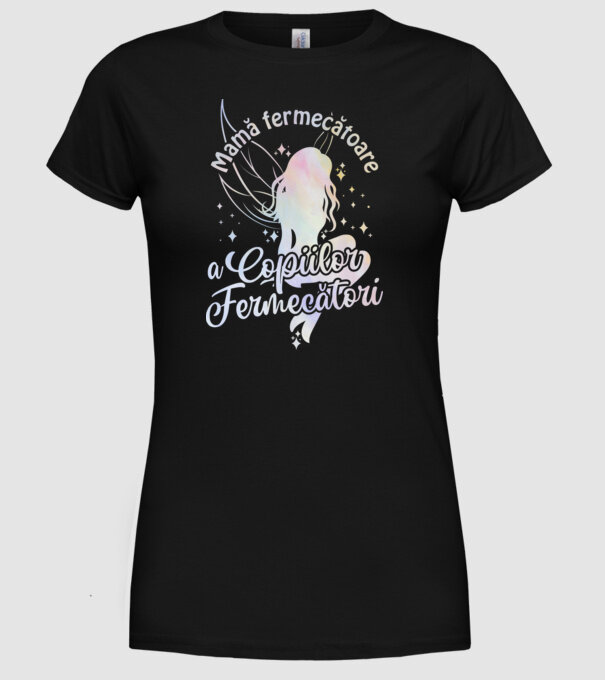 Mamă fermecătoare a copiilor fermecători model negru pe tricou