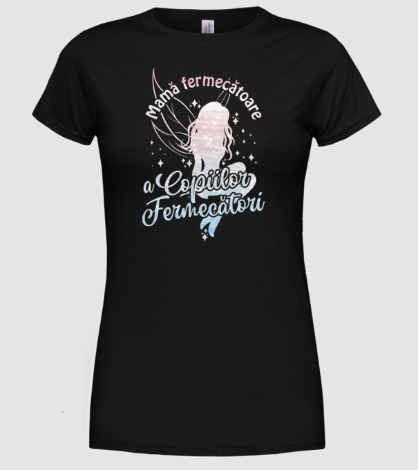 Mamă fermecătoare a copiilor fermecători model negru pe tricou