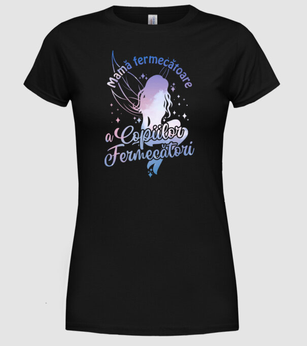 Mamă fermecătoare a copiilor fermecători model negru pe tricou