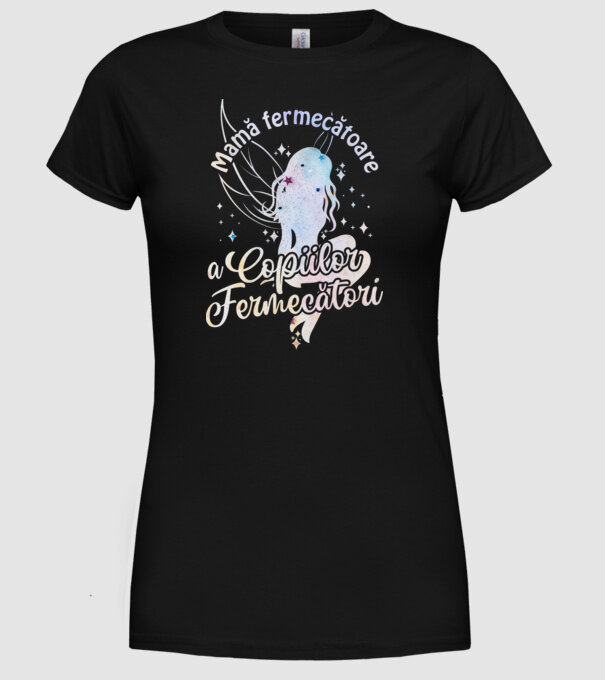 Mamă fermecătoare a copiilor fermecători model negru pe tricou
