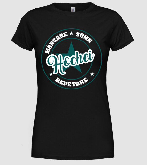 mâncare somn repetare HOCHEI model negru pe tricou