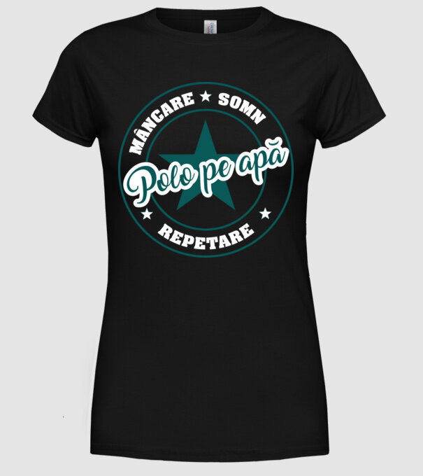 mâncare somn repetare POLO PE APĂ model negru pe tricou