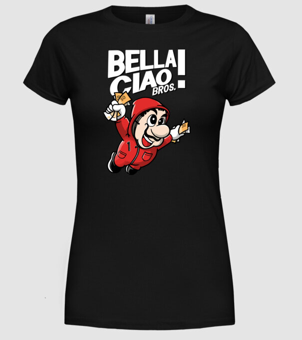 mario la casa de papel model negru pe tricou