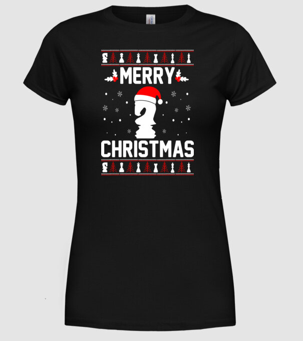 merry chessmass 3 model negru pe tricou
